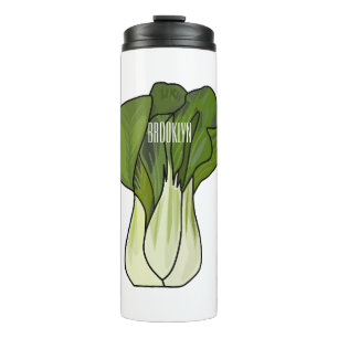 Bok choy cartoon illustration thermal tumbler