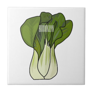 Bok choy cartoon illustration tile