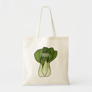 Bok choy cartoon illustration tote bag