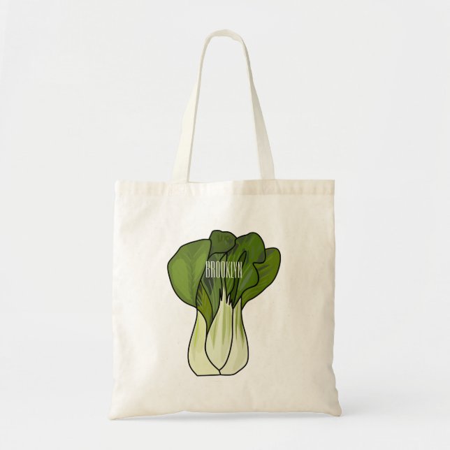 Bok choy cartoon illustration  tote bag (Front)