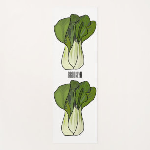 Bok choy cartoon illustration yoga mat