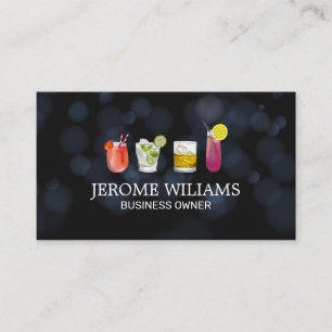Boke Lights Mixed Cocktail Drinks Business Card