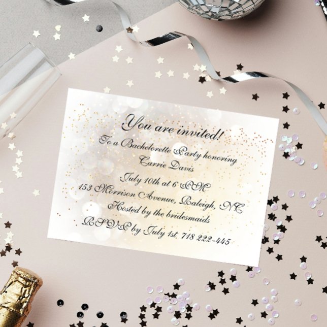 Bokeh Bachelorette Party Invitation (Creator Uploaded)