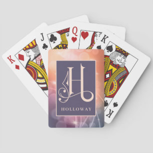 Bokeh Background H Monogram, Personalise Bicycle Playing Cards