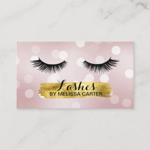 Bokeh Beauty Salon Makeup Artist Lash Extensions Business Card