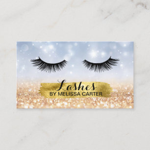 Bokeh Beauty Salon Makeup Artist Lash Extensions Business Card