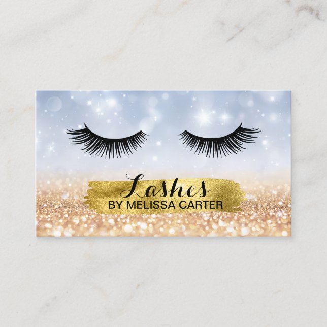 Bokeh Beauty Salon Makeup Artist Lash Extensions Business Card (Front)