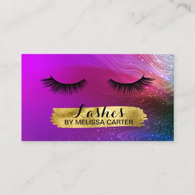 Bokeh Beauty Salon Makeup Artist Lash Extensions Business Card (Front)