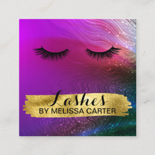 Bokeh Beauty Salon Makeup Artist Lash Extensions Square Business Card