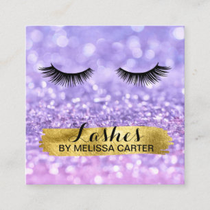 Bokeh Beauty Salon Makeup Artist Lash Extensions Square Business Card