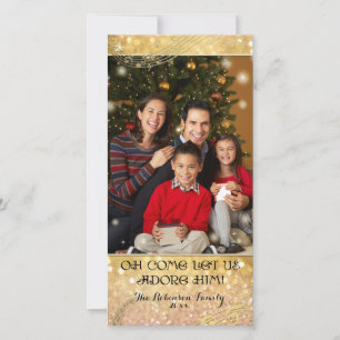 Bokeh Christmas Family Photograph Sparkle Shimmer Holiday Card