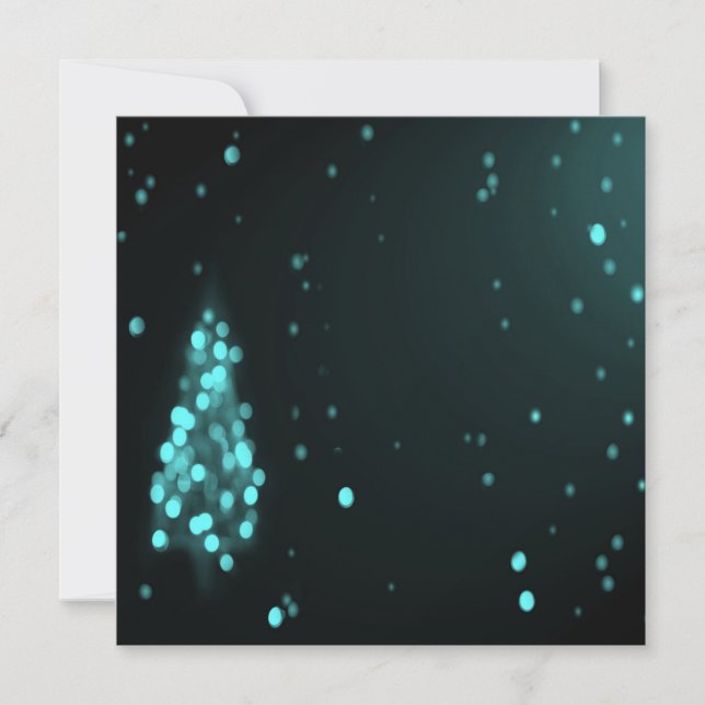 Bokeh Christmas Tree Background - Teal (Front)