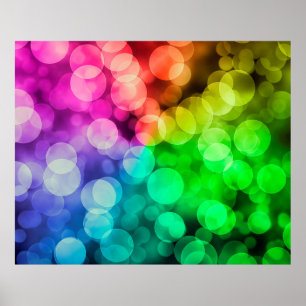 Bokeh colourful rainbow background poster