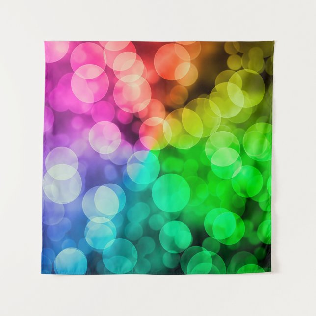 Bokeh colourful rainbow background tapestry (Front)