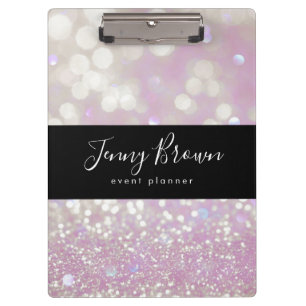 bokeh crystal glitter pastel monogram Clipboard