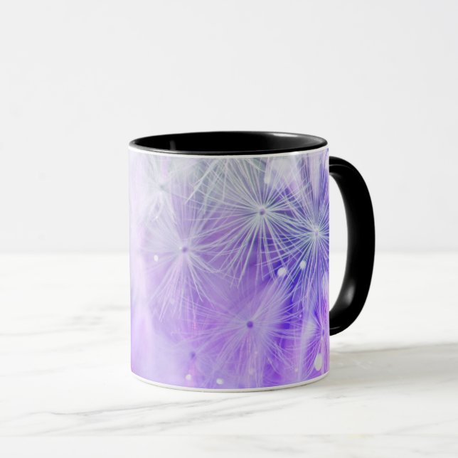 Bokeh Dandelion - Purple  Mug (Front Right)