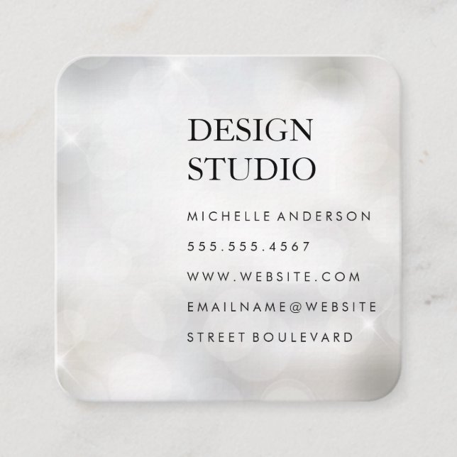 Bokeh | Design Studio Square Business Card (Front)