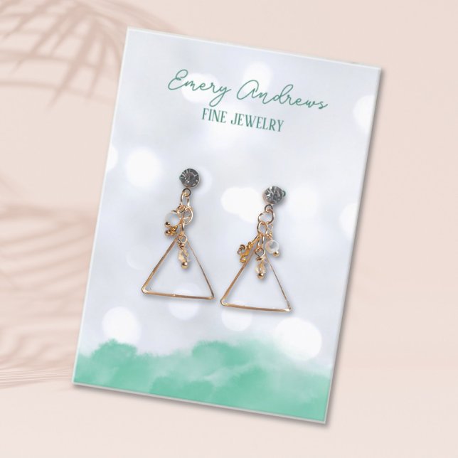 Bokeh Designer Jewellery Earring Holder Display Business Card (Creator Uploaded)
