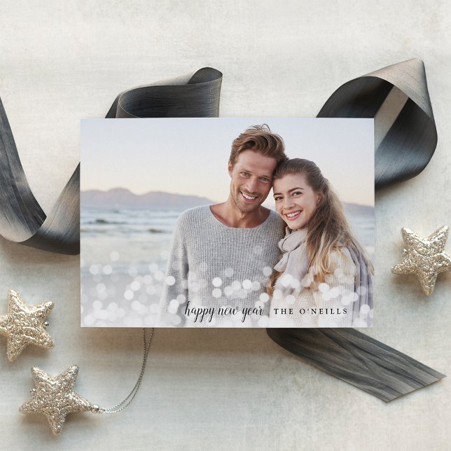Bokeh Flare | Custom Greeting Holiday Photo Card (Creator Uploaded)