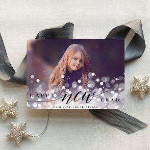 Bokeh Flare Happy New Year Photo Card