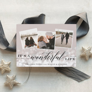 Bokeh Flare   Holiday Photo Collage Card