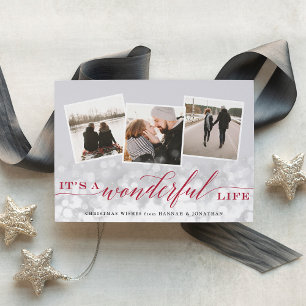 Bokeh Flare   Holiday Photo Collage Card