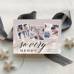Bokeh Flare Holiday Photo Collage Card