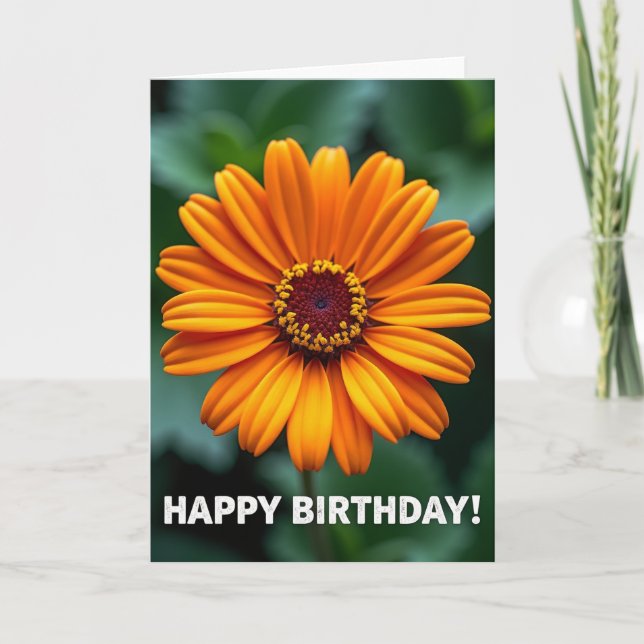 Bokeh Flower Birthday Card (Front)
