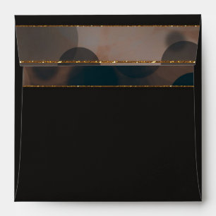 Bokeh Glam Brown Beige & Gold Invitation Envelopes