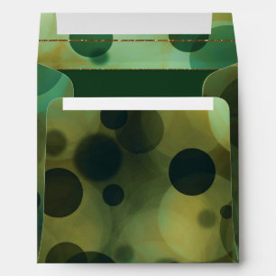 Bokeh Glam Green & Gold Invitation Envelopes