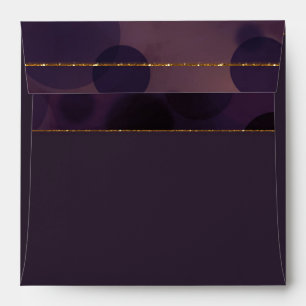 Bokeh Glam Purple & Gold Invitation Envelopes