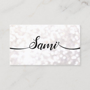 Bokeh Glitter Calligraphy Font Networking card