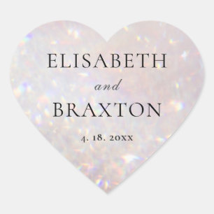 Bokeh Glitter Sparkle Pearl Wedding Heart Sticker