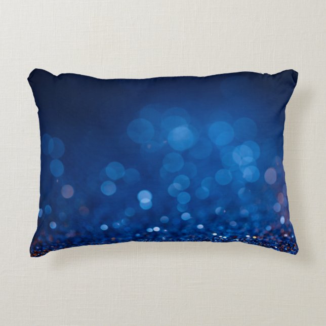 Bokeh Glitters: Sparkling Circles Background. Decorative Cushion (Front)