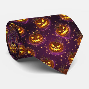 Bokeh Halloween Glowing Jack-O’ Lantern (2) Tie