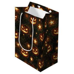 Bokeh Halloween Seamless Glowing Jack-O’ Lantern Medium Gift Bag