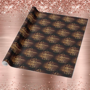 Bokeh Hanukkah Menorah Wrapping Paper