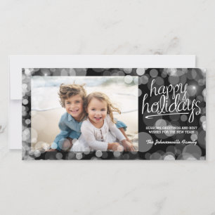 Bokeh Happy Holidays Photo Card: Modern Style Holiday Card