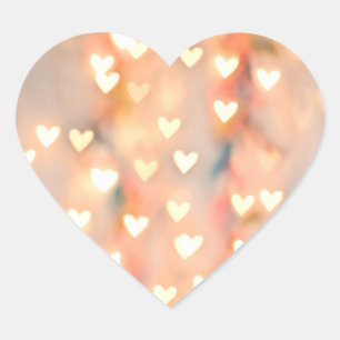 Bokeh Heart Twinkling Lights Glittery Pink Shimmer Heart Sticker
