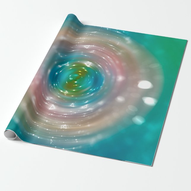 Bokeh light, shimmering blur spot lights on multic wrapping paper (Unrolled)