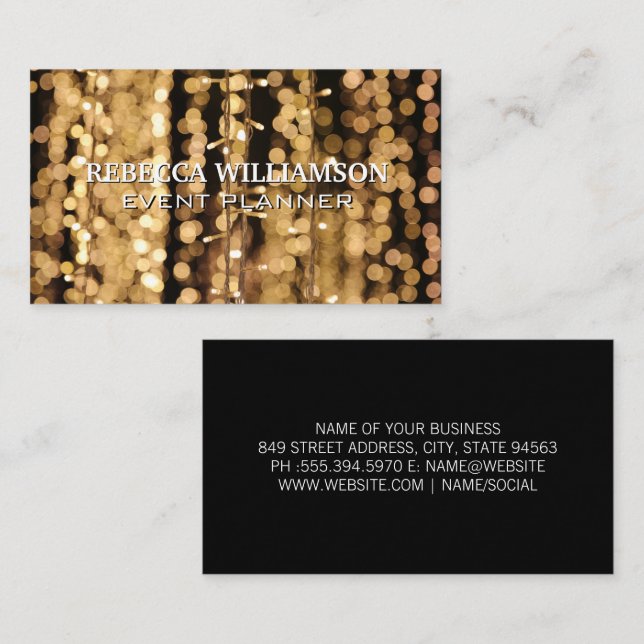 Bokeh Lights | Event Celebration Business Card (Front/Back)