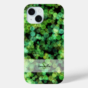 Bokeh Lights in Shades of Green iPhone 15 Case