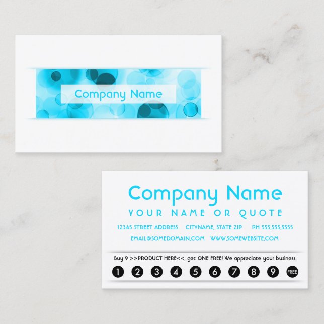 bokeh loyalty punch card (Front/Back)