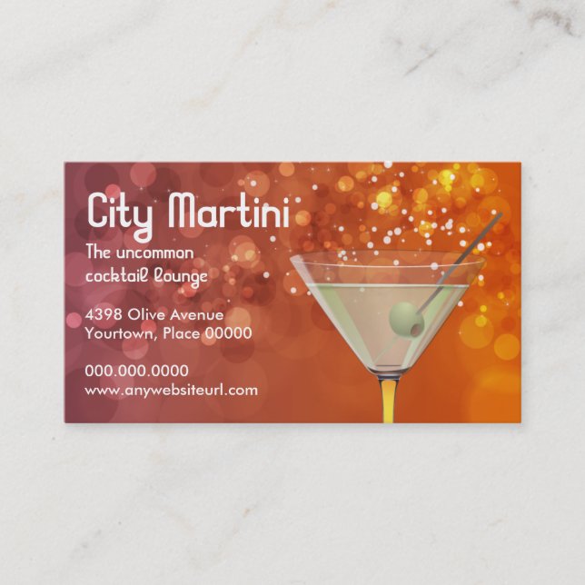 Bokeh Martini Business Card (Front)