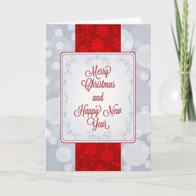Bokeh Merry Christmas Holiday Card (Front)