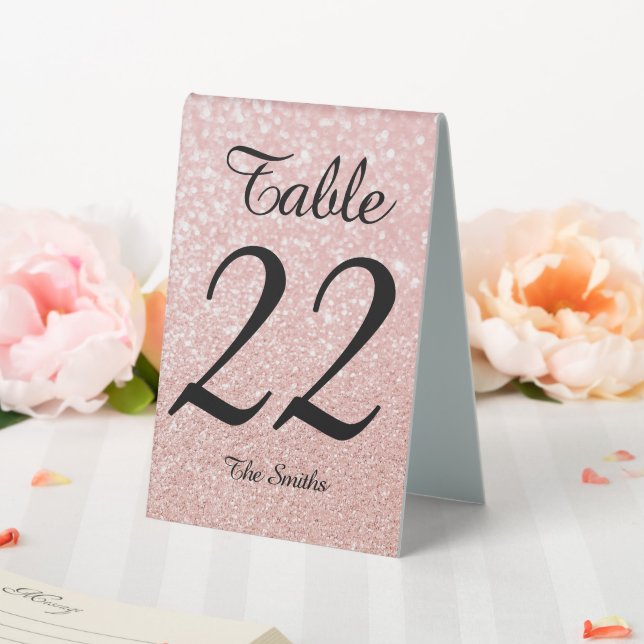 Bokeh Pale Rose Gold Glitter Modern Calligraphy (In SItu (Wedding))
