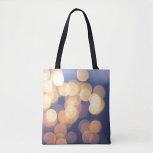 Bokeh photography of lights tote bag