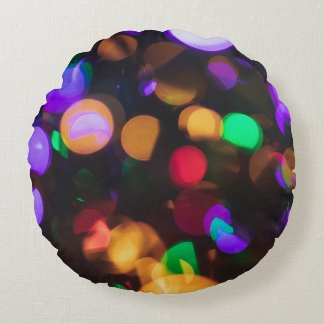 Bokeh photography round cushion (Front)