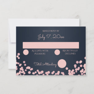 Bokeh Pink and Navy Blue Wedding Response