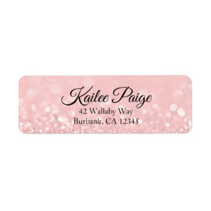 Bokeh Pink Glitter Return Address Label